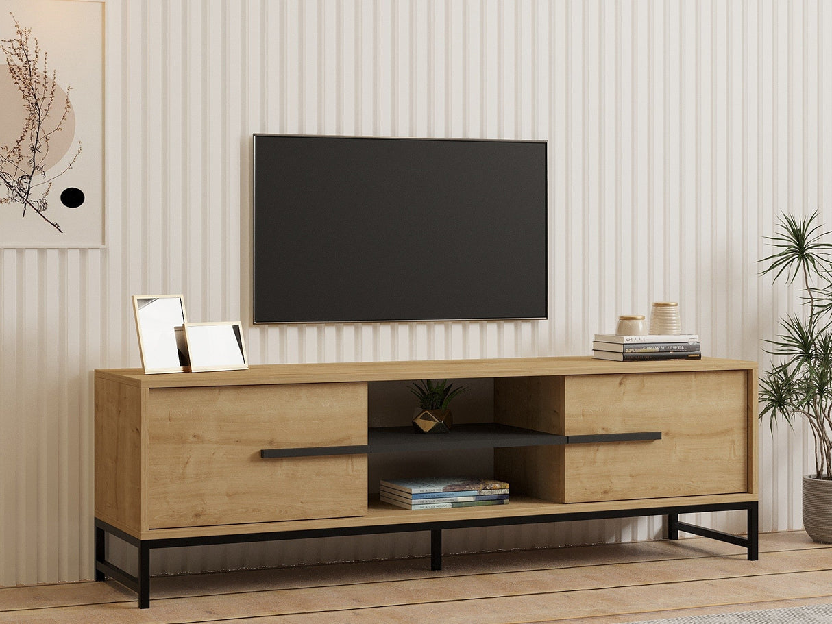 Comodă TV Mono, Diverse culori, 160x40x50 cm - Stejar safir | SKU: 835PUQ4496 | Comodă TV Mono, 160x40x50 cm, varianta Stejar safir, produs pentru amenajarea locuinței, disponibil online în România la CasaMob