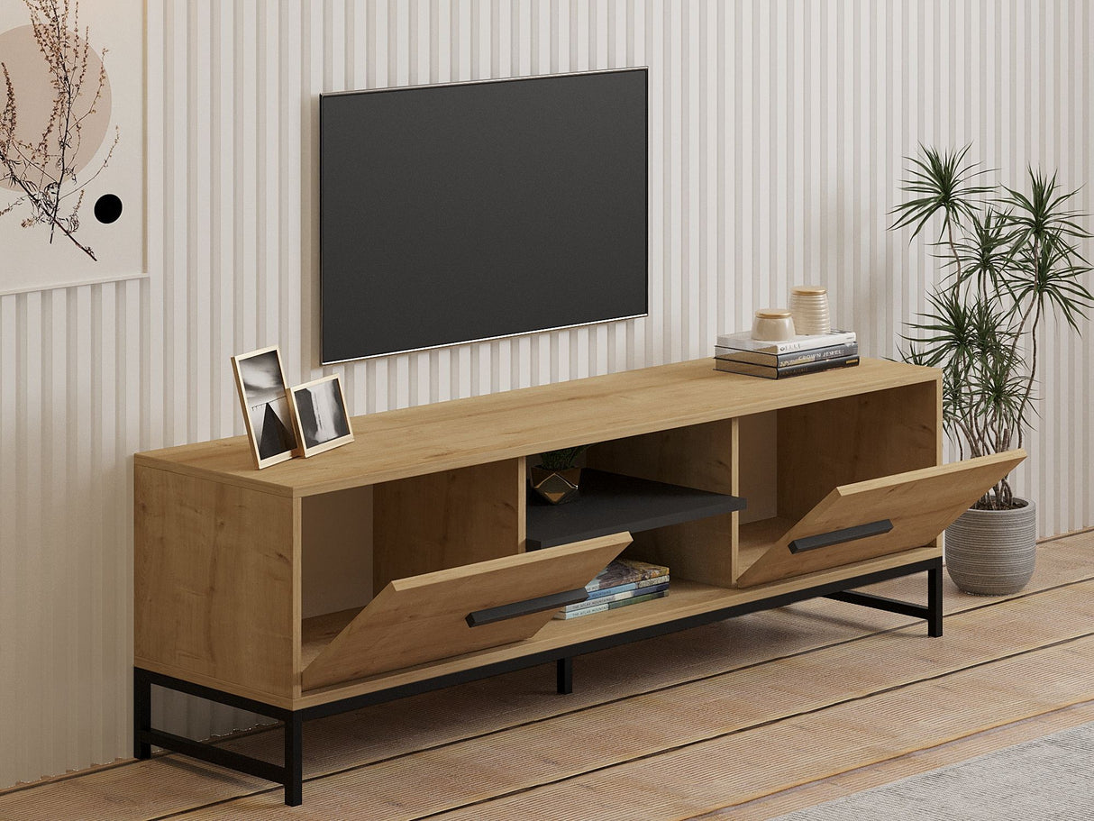 Comodă TV Mono, Diverse culori, 160x40x50 cm - Stejar safir | SKU: 835PUQ4496 | Comodă TV Mono, 160x40x50 cm, varianta Stejar safir, produs pentru amenajarea locuinței, disponibil online în România la CasaMob