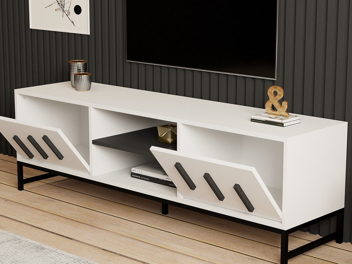 Comodă TV Shape, Diverse culori, 160x40x50 cm - Alb | SKU: 835PUQ4497 | Comodă TV Shape, 160x40x50 cm, varianta Alb, produs pentru amenajarea locuinței, disponibil online în România la CasaMob
