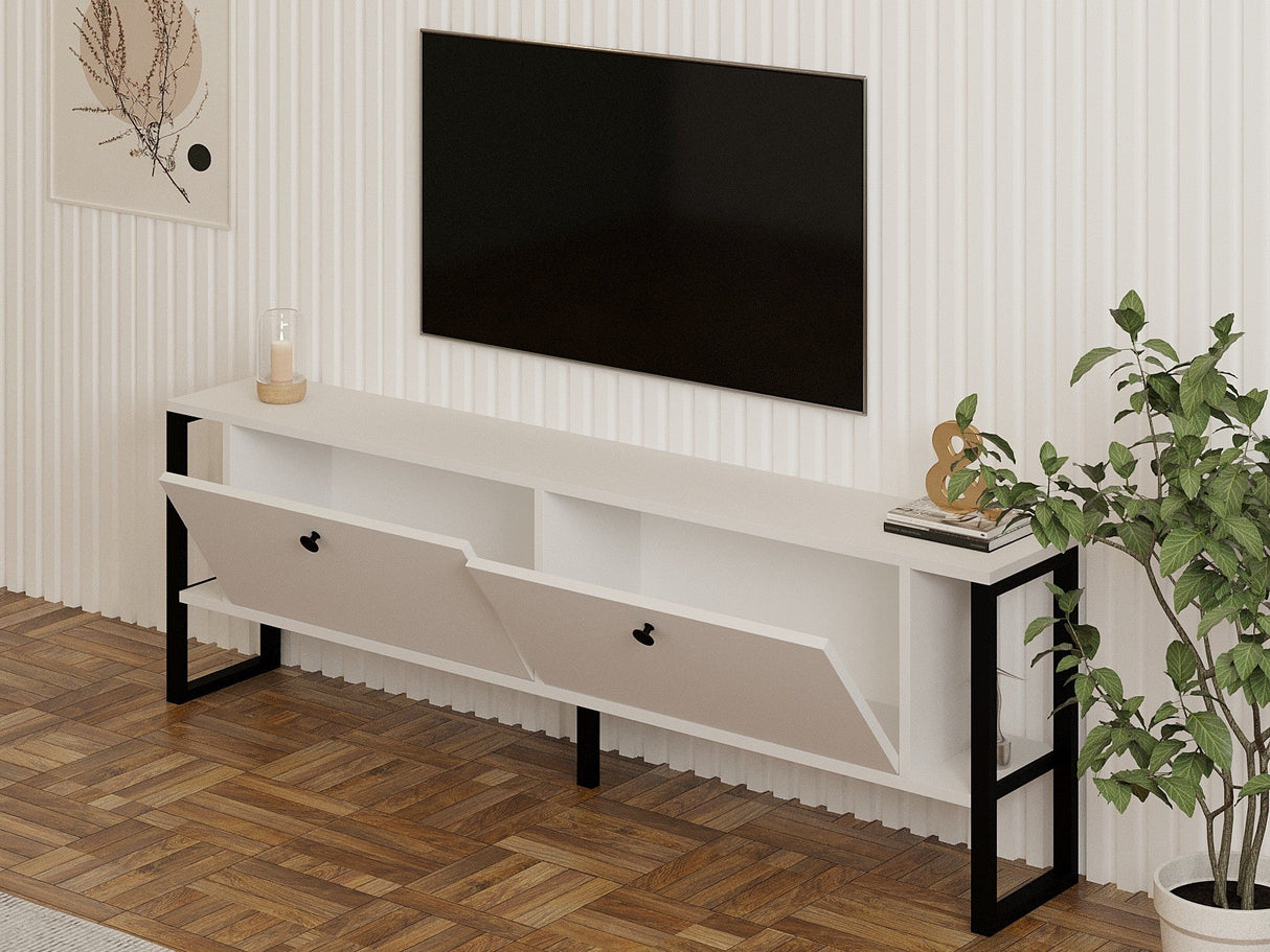 Comodă TV Ahu, Diverse culori, 160x25x50 cm - Alb | SKU: 835PUQ4505 | Comodă TV Ahu, 160x25x50 cm, varianta Alb, produs pentru amenajarea locuinței, disponibil online în România la CasaMob