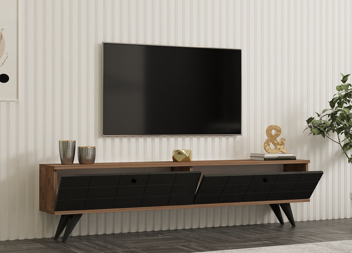 Comodă TV Alberi, Diverse culori, 160x25x35 cm - Pin atlantic - Antracite | SKU: 835PUQ4520 | Comodă TV Alberi, 160x25x35 cm, varianta Pin atlantic - Antracite, produs pentru amenajarea locuinței, disponibil online în România la CasaMob