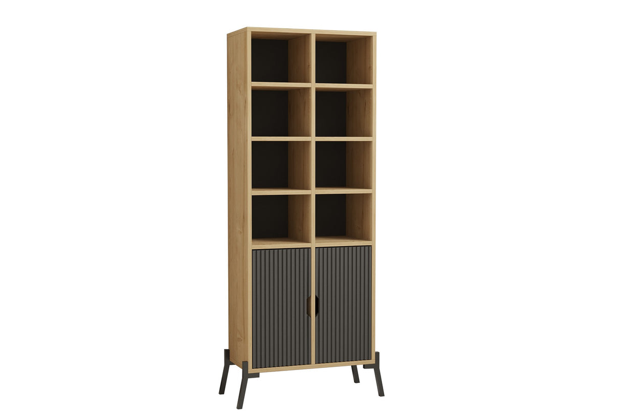Bibliotecă Lido - Sapphire Oak, Antracite, Stejar safir - Antracit, 59x30x160 cm