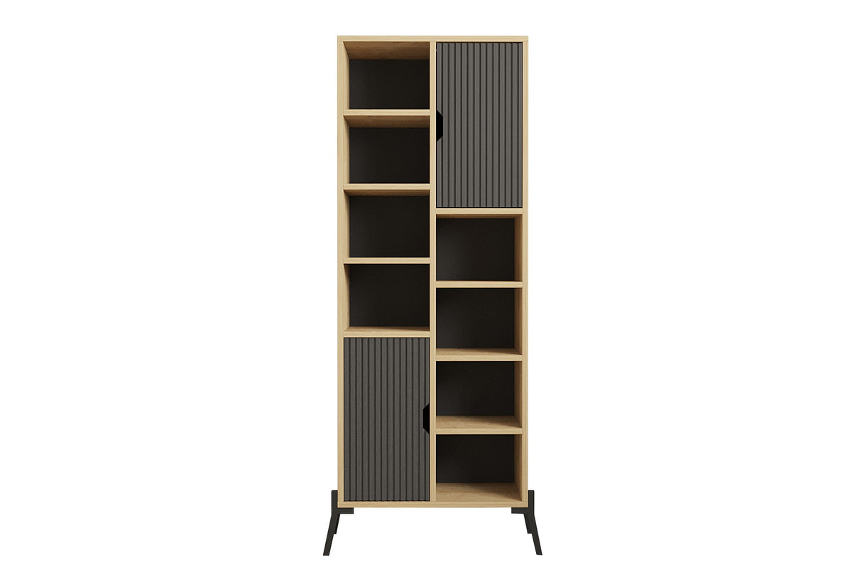 Bibliotecă Otranto - Sapphire Oak, Antracite, Stejar safir - Antracit, 59x30x160 cm