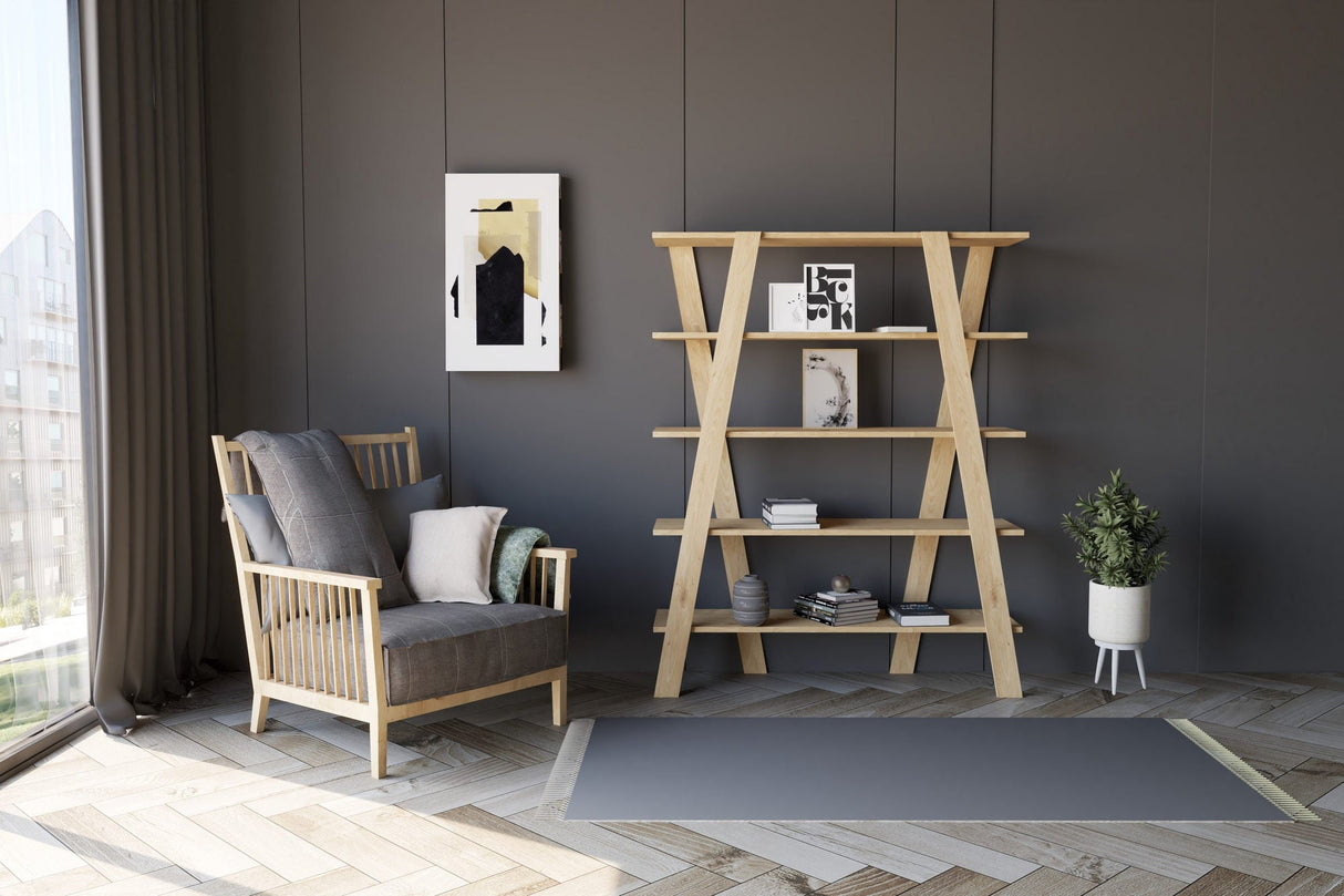 Bibliotecă Conde, Diverse culori, 120x25x150 cm - Stejar safir | SKU: 835PUQ5311 | Bibliotecă Conde, 120x25x150 cm, varianta Stejar safir, produs pentru amenajarea locuinței, disponibil online în România la CasaMob