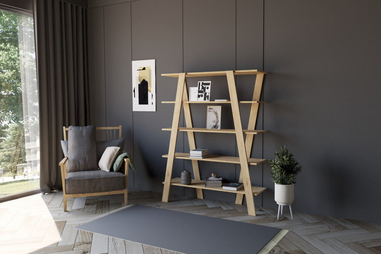 Bibliotecă Conde, Diverse culori, 120x25x150 cm - Stejar safir | SKU: 835PUQ5311 | Bibliotecă Conde, 120x25x150 cm, varianta Stejar safir, produs pentru amenajarea locuinței, disponibil online în România la CasaMob