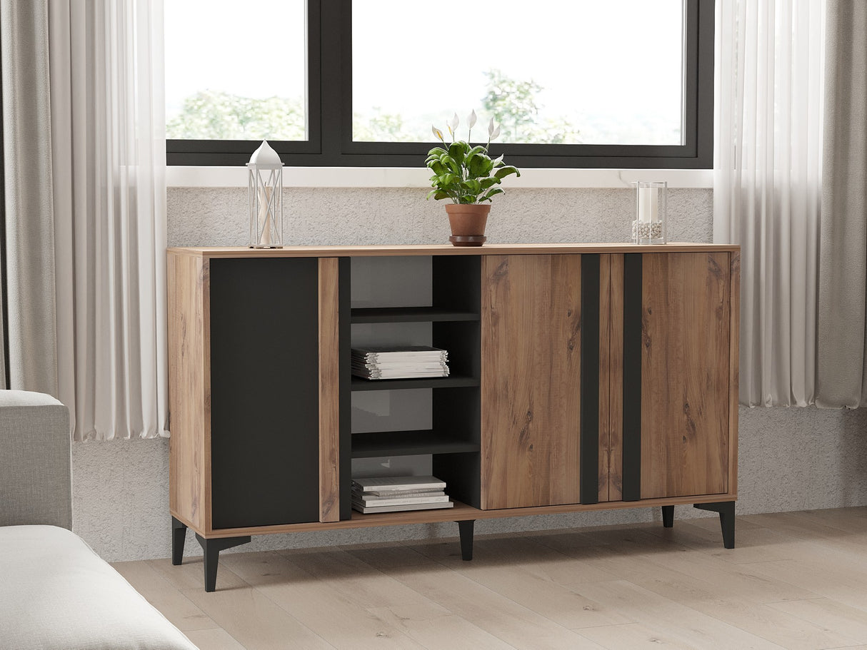 Set mobilă pentru sufragerie Laçin, Atlantic - Antracit, 180x40x50 cm