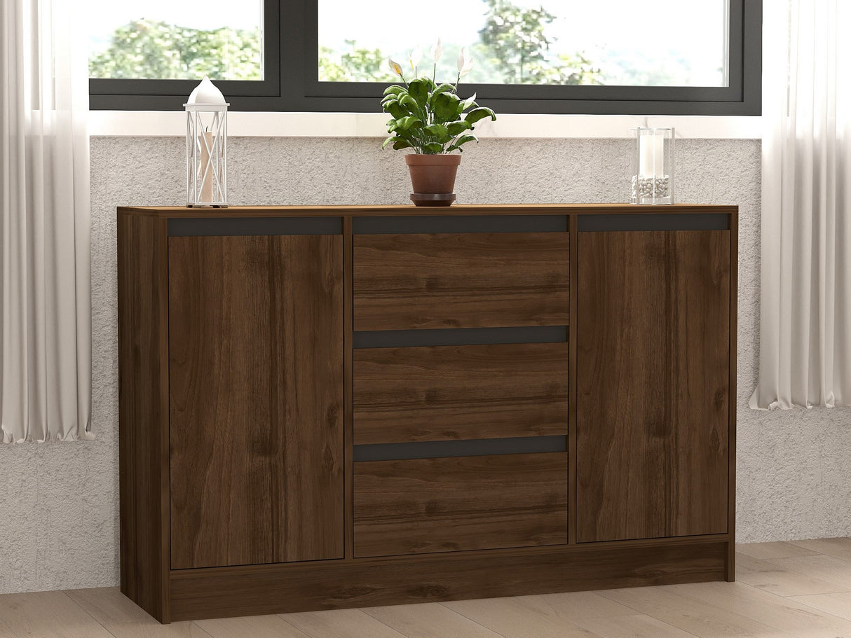 Set mobilă pentru sufragerie Pars, Nuc - Antracit, 180x40x45 cm