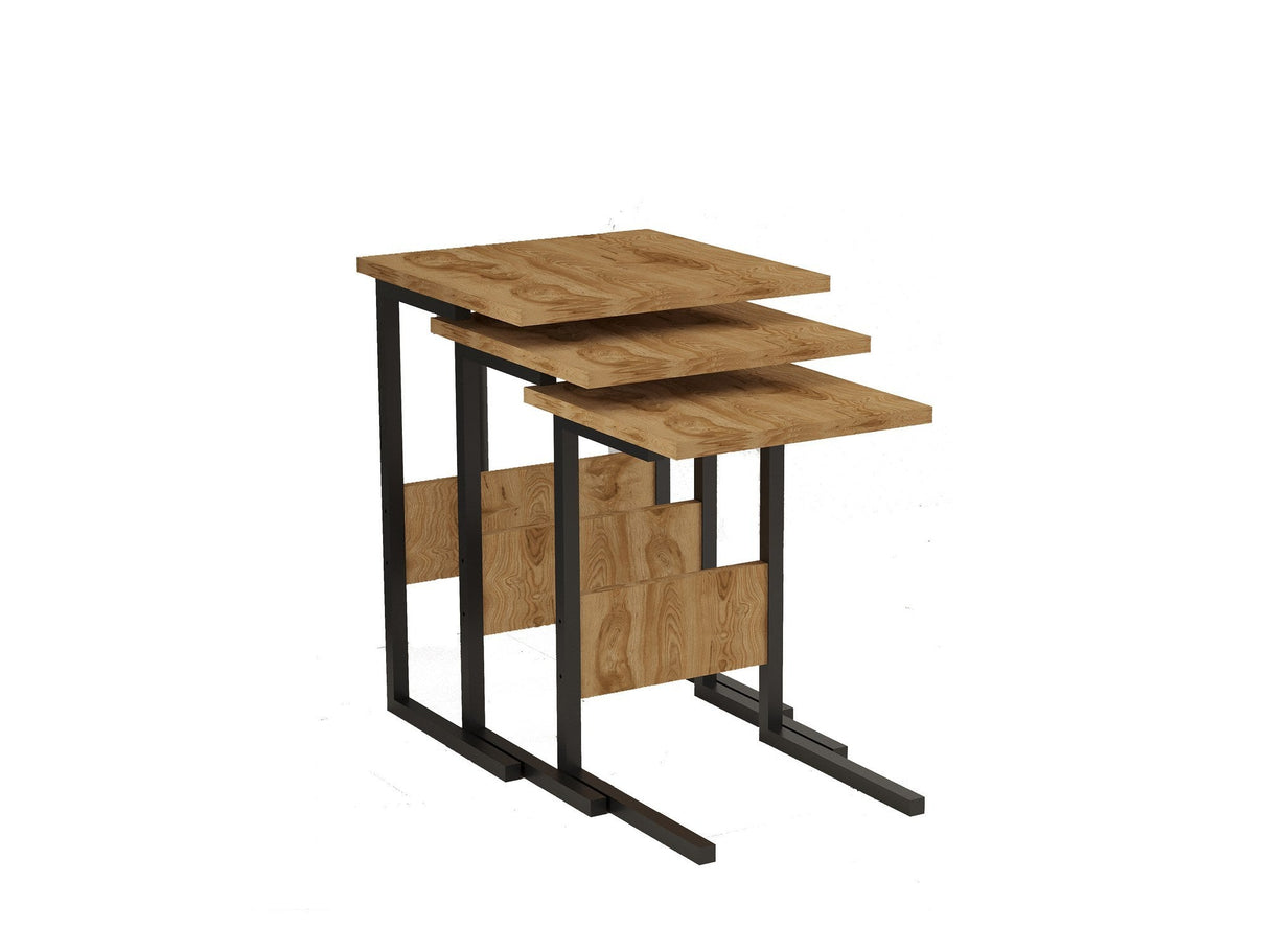 Set 3 măsuțe de cafea Sali, Diverse culori, 40x40x55 cm - Negru - Oud | SKU: 835PUQ6249 | Set 3 măsuțe de cafea Sali, 40x40x55 cm, varianta Negru - Oud, produs pentru amenajarea locuinței, disponibil online în România la CasaMob