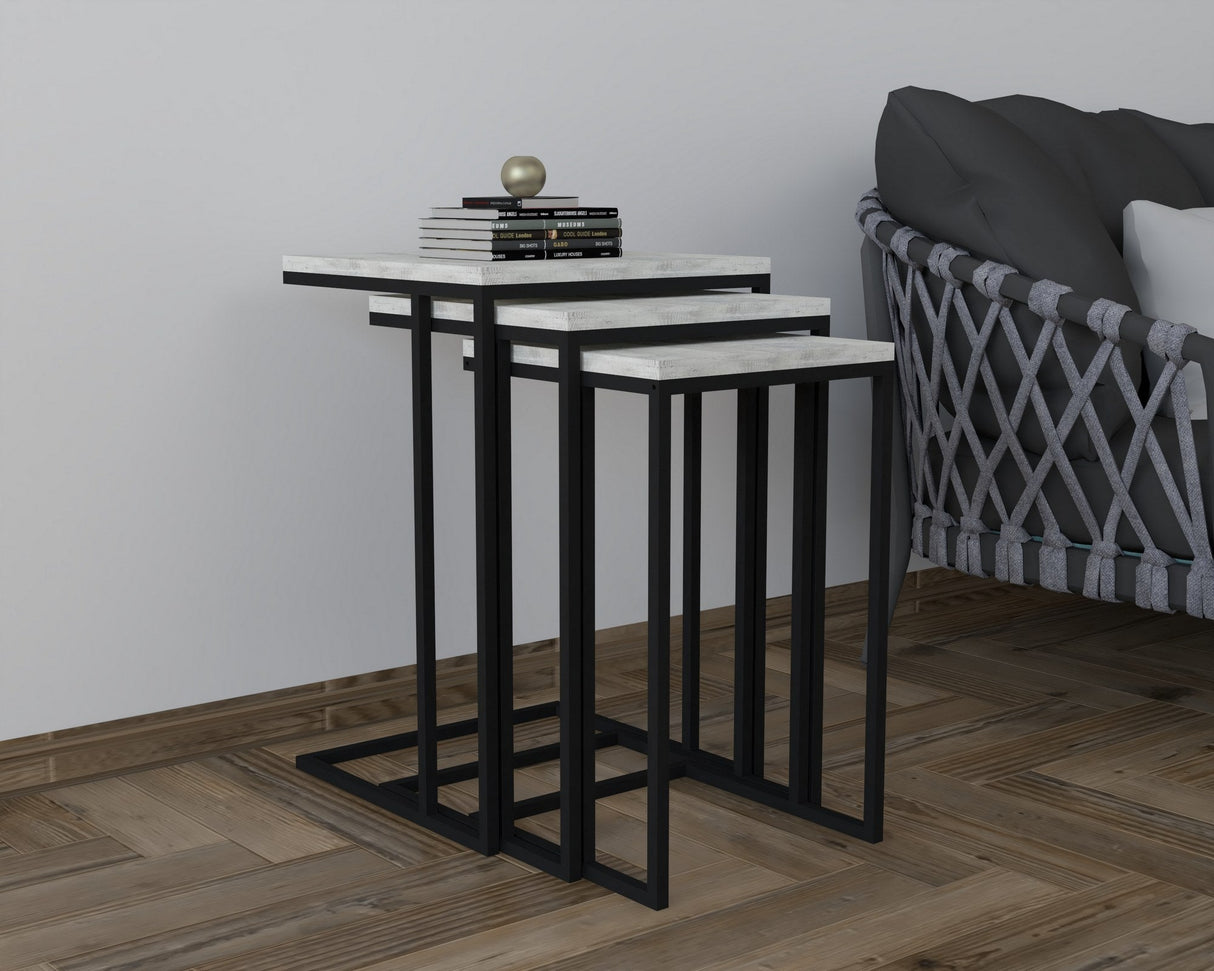 Set 3 măsuțe de cafea Stoli, Diverse culori, 40x40x62 cm - Negru - Cyrstal | SKU: 835PUQ6264 | Set 3 măsuțe de cafea Stoli, 40x40x62 cm, varianta Negru - Cyrstal, produs pentru amenajarea locuinței, disponibil online în România la CasaMob