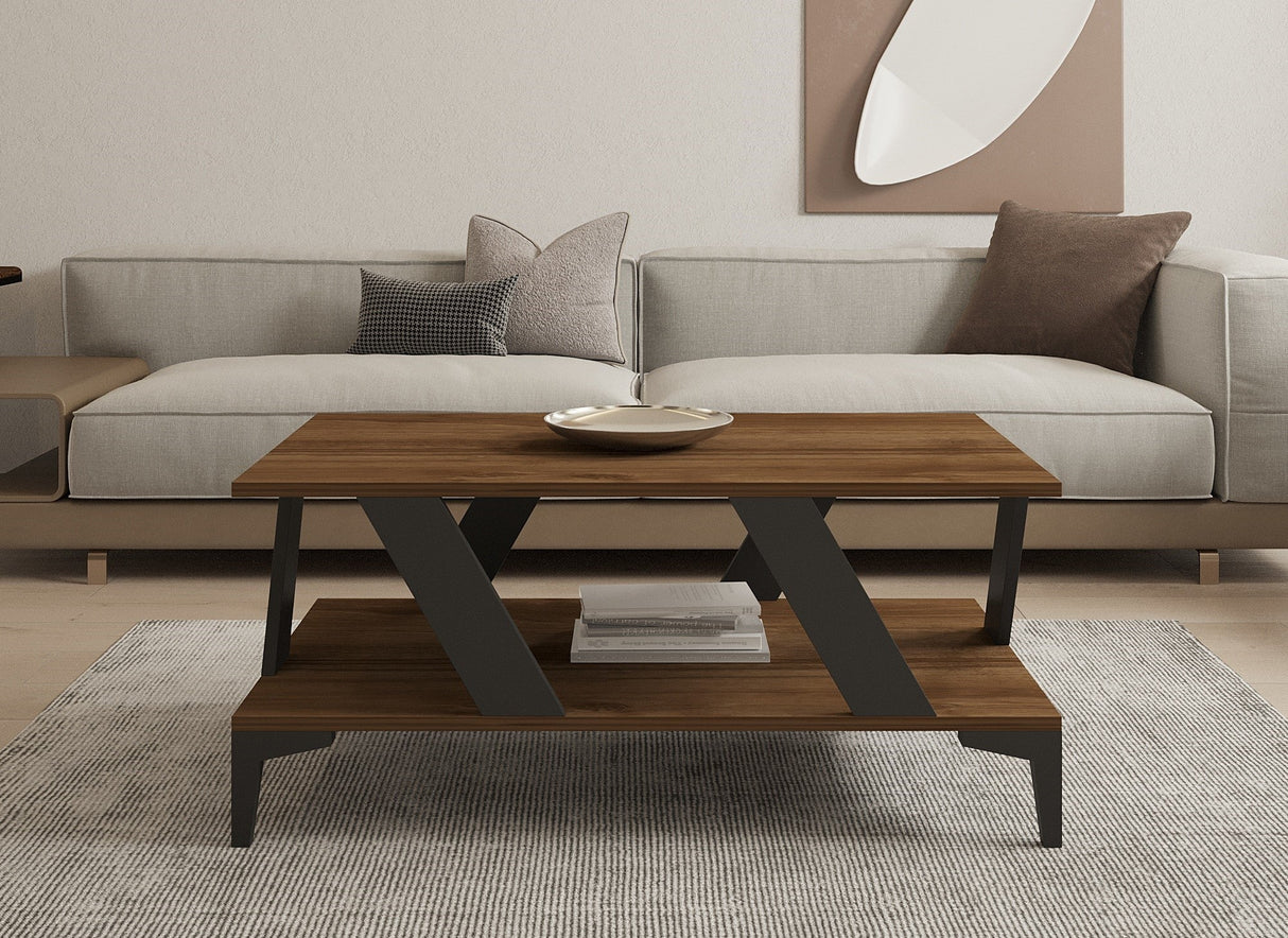 Măsuță de cafea Tabla, Diverse culori, 100x60x40 cm - Antracit - Nuc | SKU: 835PUQ6268 | Măsuță de cafea Tabla, 100x60x40 cm, varianta Antracit - Nuc, produs pentru amenajarea locuinței, disponibil online în România la CasaMob