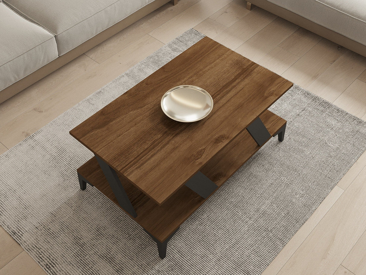 Măsuță de cafea Tabla, Diverse culori, 100x60x40 cm - Antracit - Nuc | SKU: 835PUQ6268 | Măsuță de cafea Tabla, 100x60x40 cm, varianta Antracit - Nuc, produs pentru amenajarea locuinței, disponibil online în România la CasaMob
