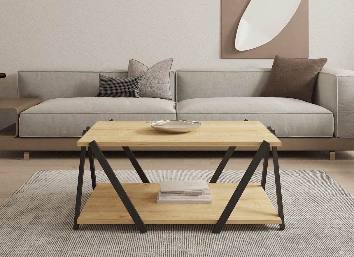 Măsuță de cafea Lara, Diverse culori, 94x64x41 cm - Antracit - Stejar safir | SKU: 835PUQ6269 | Măsuță de cafea Lara, 94x64x41 cm, varianta Antracit - Stejar safir, produs pentru amenajarea locuinței, disponibil online în România la CasaMob