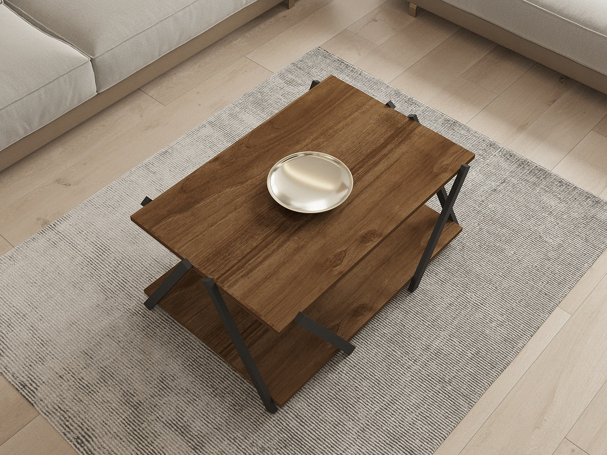 Măsuță de cafea Lara, Diverse culori, 94x64x41 cm - Antracit - Nuc | SKU: 835PUQ6270 | Măsuță de cafea Lara, 94x64x41 cm, varianta Antracit - Nuc, produs pentru amenajarea locuinței, disponibil online în România la CasaMob