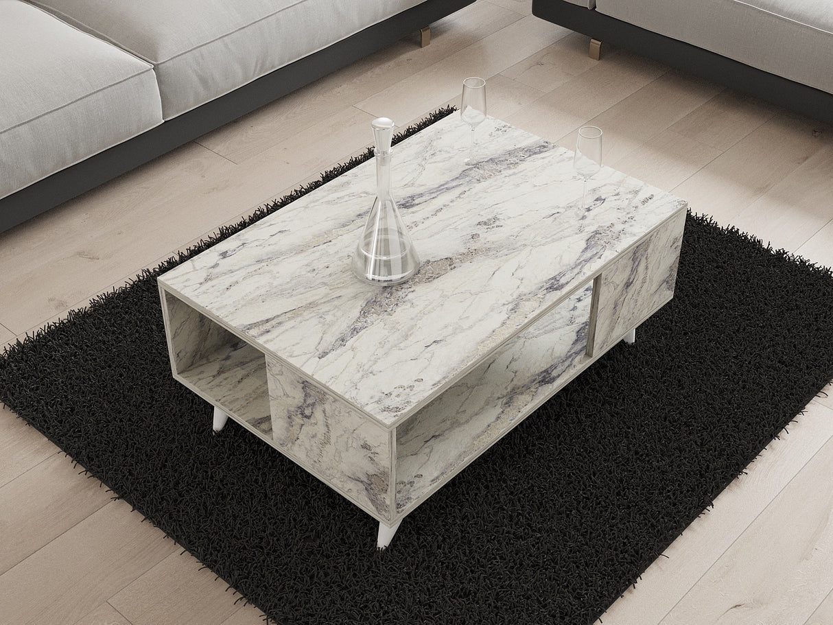 Măsuță de cafea Yuka, Diverse culori, 90x60x40 cm - Freesia marble | SKU: 835PUQ6353 | Măsuță de cafea Yuka, 90x60x40 cm, varianta Freesia marble, produs pentru amenajarea locuinței, disponibil online în România la CasaMob
