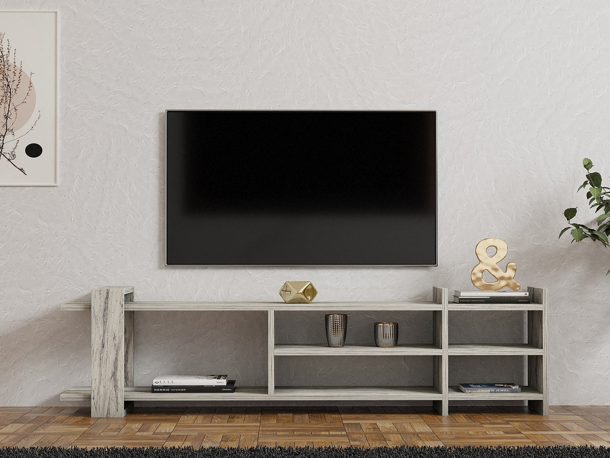 Comodă TV Zeyna - Fressia, Marble, Freesia marble, 156x30x40 cm