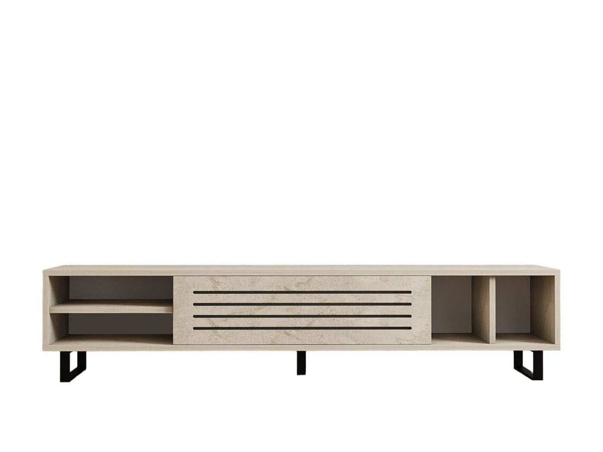 Comodă TV Safir, Diverse culori, 160x40x35 cm - Travertin | SKU: 835PUQ6403 | Comodă TV Safir, 160x40x35 cm, varianta Travertin, produs pentru amenajarea locuinței, disponibil online în România la CasaMob