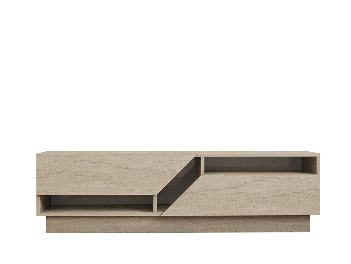 Comodă TV Koza, Diverse culori, 160x40x45 cm - Travertin | SKU: 835PUQ6409 | Comodă TV Koza, 160x40x45 cm, varianta Travertin, produs pentru amenajarea locuinței, disponibil online în România la CasaMob