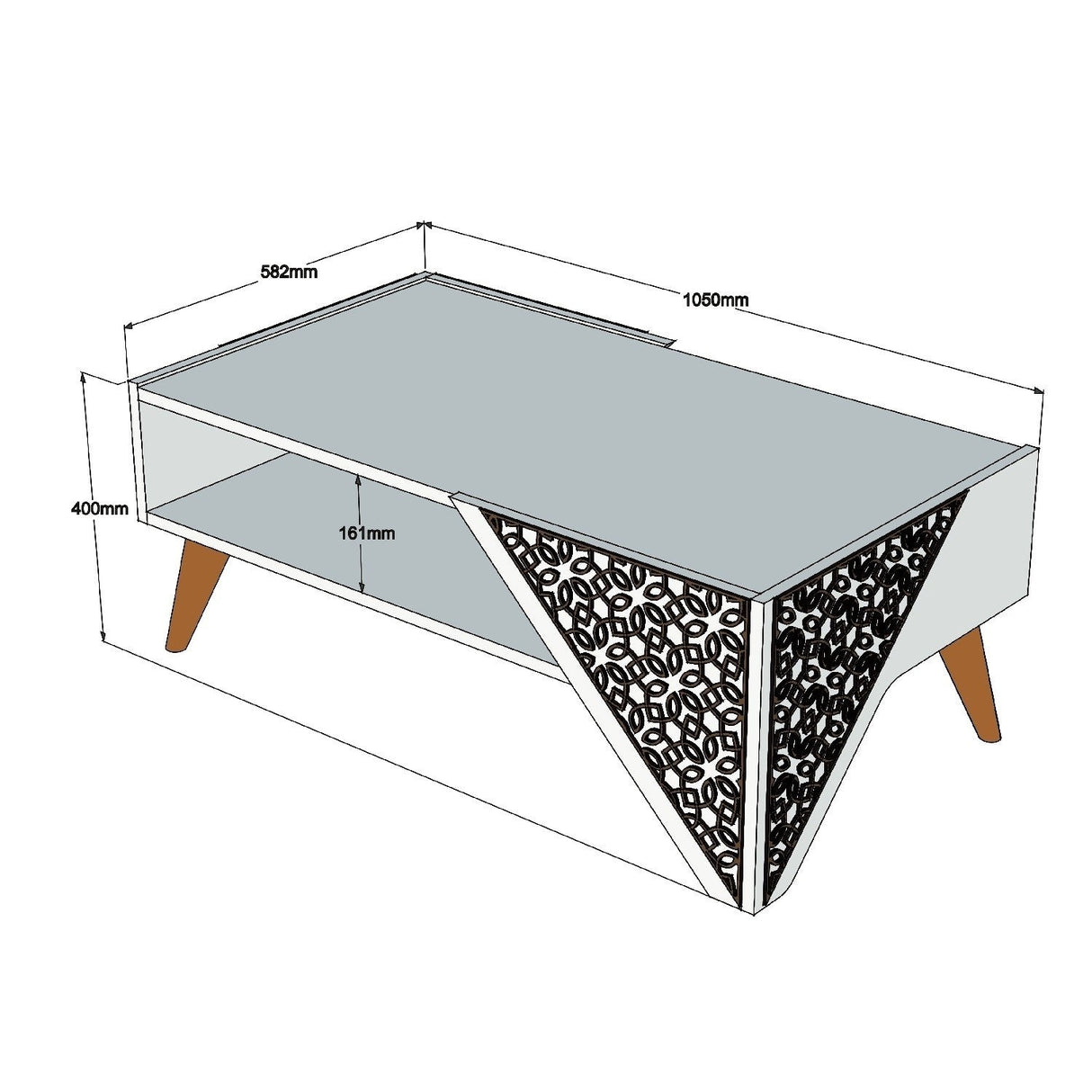 Măsuță de cafea Beril, Diverse culori, 105x40x58 cm - Stejar | SKU: 845HCT2804 | Măsuță de cafea Beril, 105x40x58 cm, varianta Stejar, produs pentru amenajarea locuinței, disponibil online în România la CasaMob
