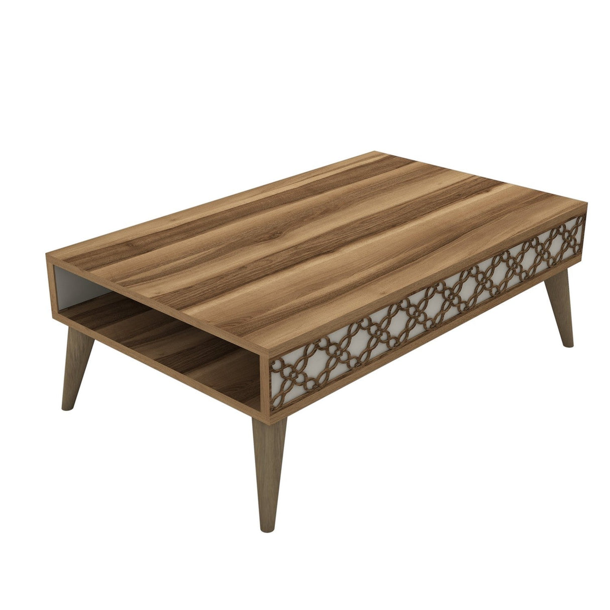 Măsuță de cafea City, Diverse culori, 105x60x37 cm - Nuc - Crem | SKU: 845HCT2812 | Măsuță de cafea City, 105x60x37 cm, varianta Nuc - Crem, produs pentru amenajarea locuinței, disponibil online în România la CasaMob
