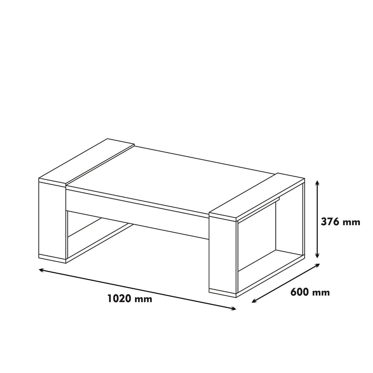 Măsuță de cafea Venüs, Diverse culori, 102x60x38 cm - Nuc - Alb | SKU: 845HCT2818 | Măsuță de cafea Venüs, 102x60x38 cm, varianta Nuc - Alb, produs pentru amenajarea locuinței, disponibil online în România la CasaMob