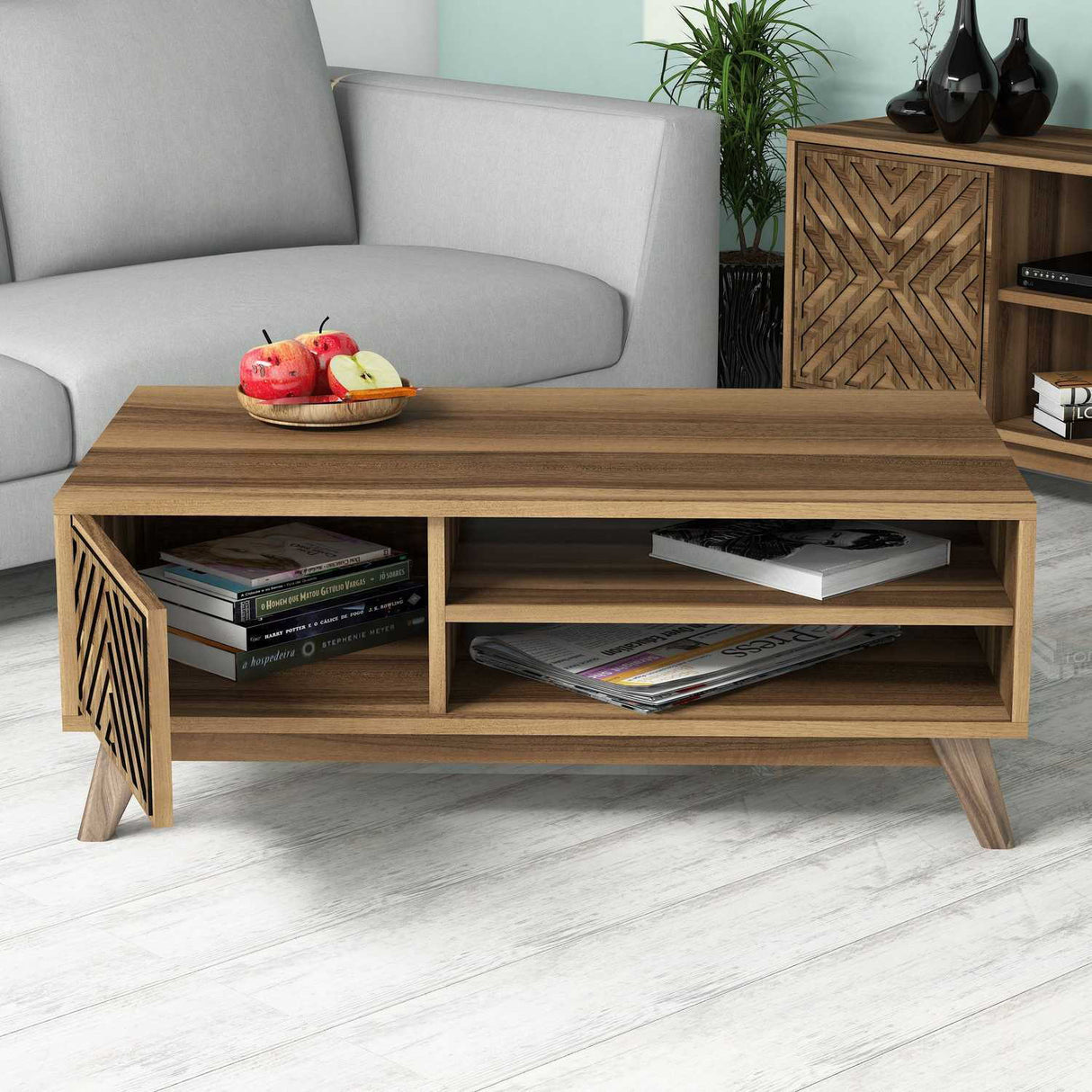 Măsuță de cafea Inci, Diverse culori, 105x60x38 cm - Nuc | SKU: 845HCT2838 | Măsuță de cafea Inci, 105x60x38 cm, varianta Nuc, produs pentru amenajarea locuinței, disponibil online în România la CasaMob