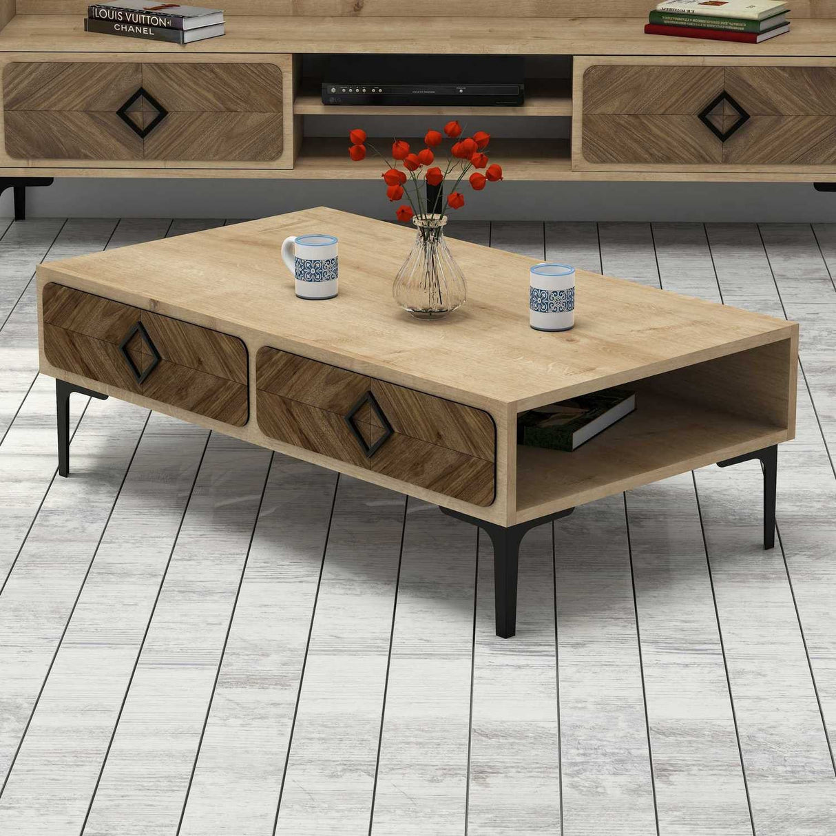 Măsuță de cafea Samba, Diverse culori, 105x60x35 cm - Stejar | SKU: 845HCT2851 | Măsuță de cafea Samba, 105x60x35 cm, varianta Stejar, produs pentru amenajarea locuinței, disponibil online în România la CasaMob