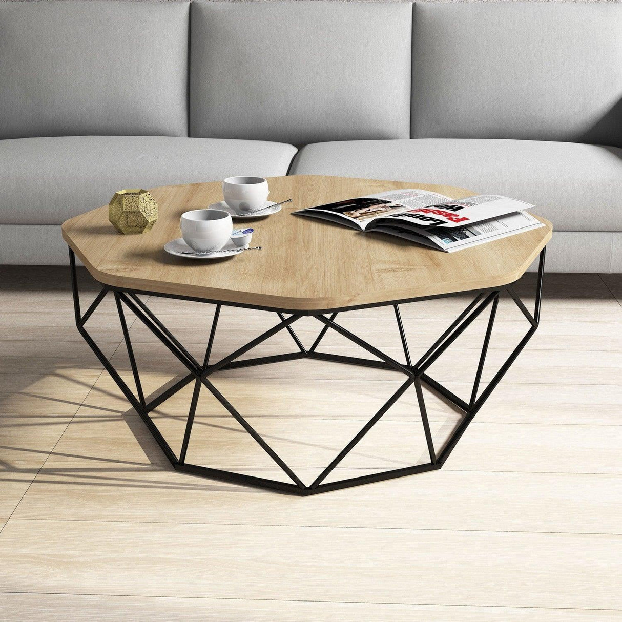 Masuta de cafea Diamond Coffee Table, Stejar, 90x38x90 cm - Stejar, SKU 845HCT2858