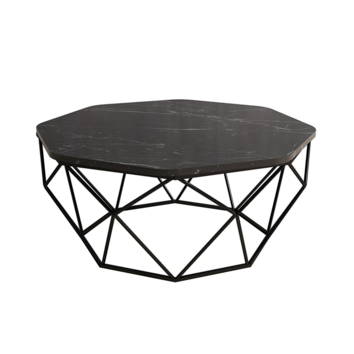 Masuta de cafea Diamond Coffee Table, Stejar, 90x38x90 cm - Negru, SKU 845HCT2858