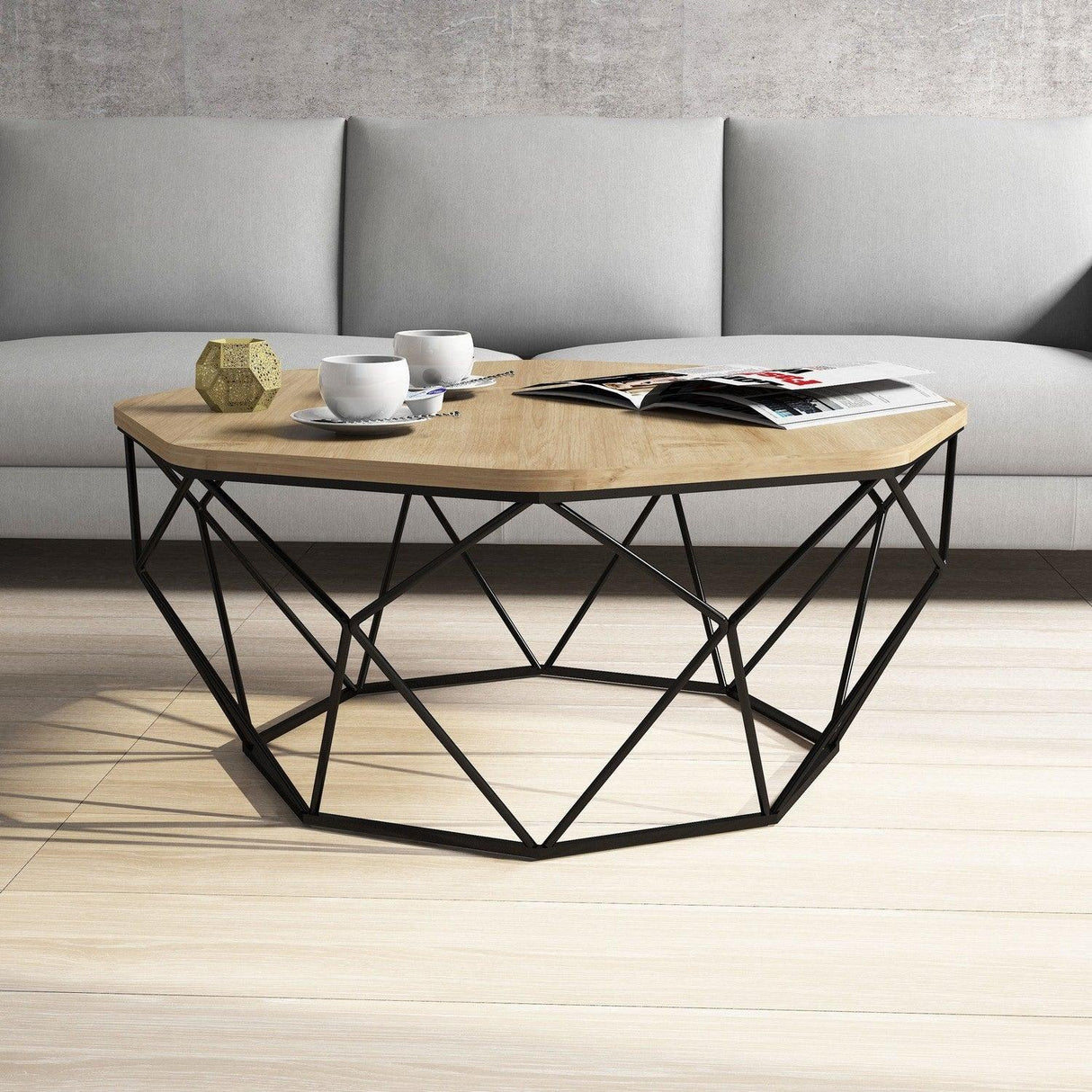 Masuta de cafea Diamond Coffee Table, Stejar, 90x38x90 cm - Stejar, SKU 845HCT2858