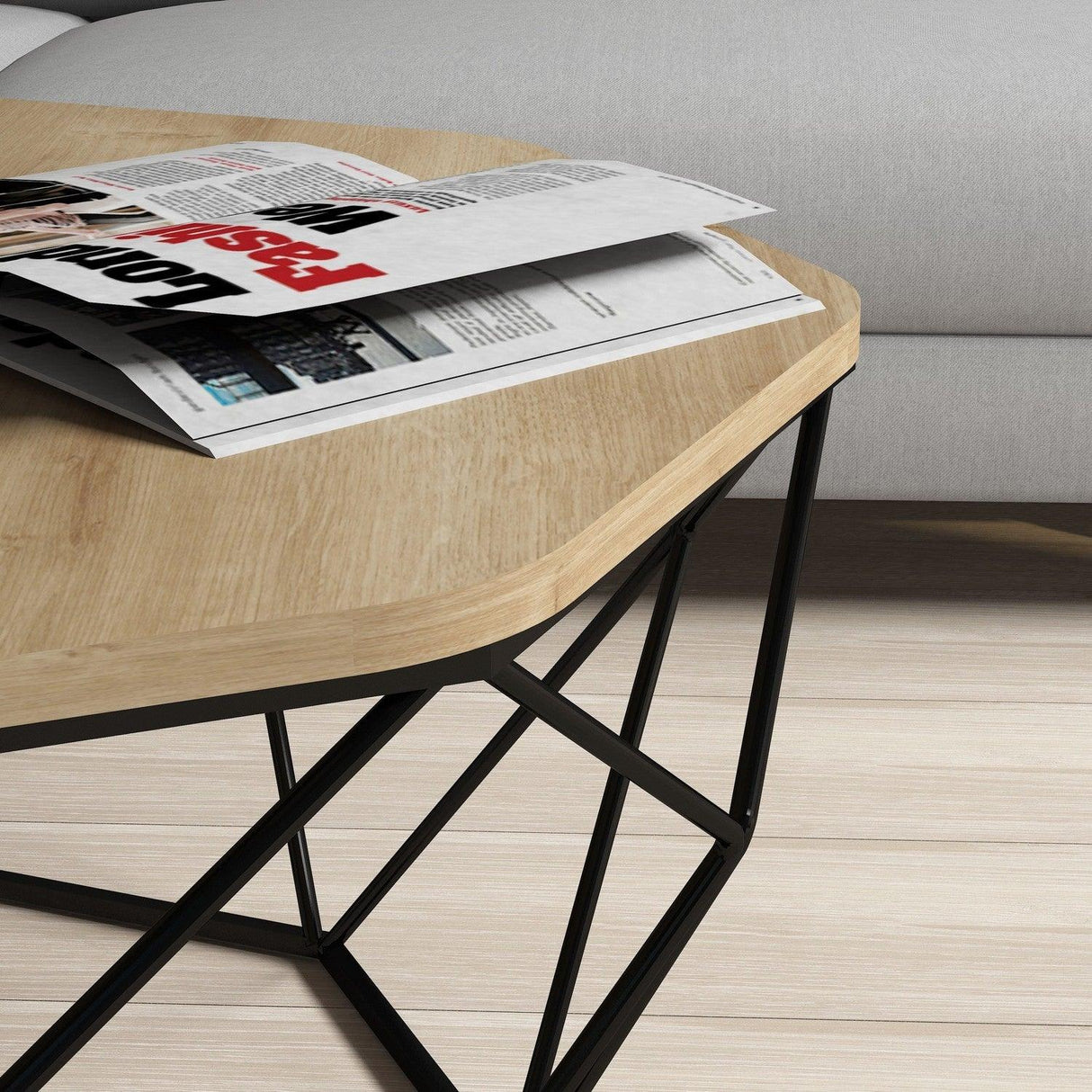 Masuta de cafea Diamond Coffee Table, Stejar, 90x38x90 cm - Stejar, SKU 845HCT2858