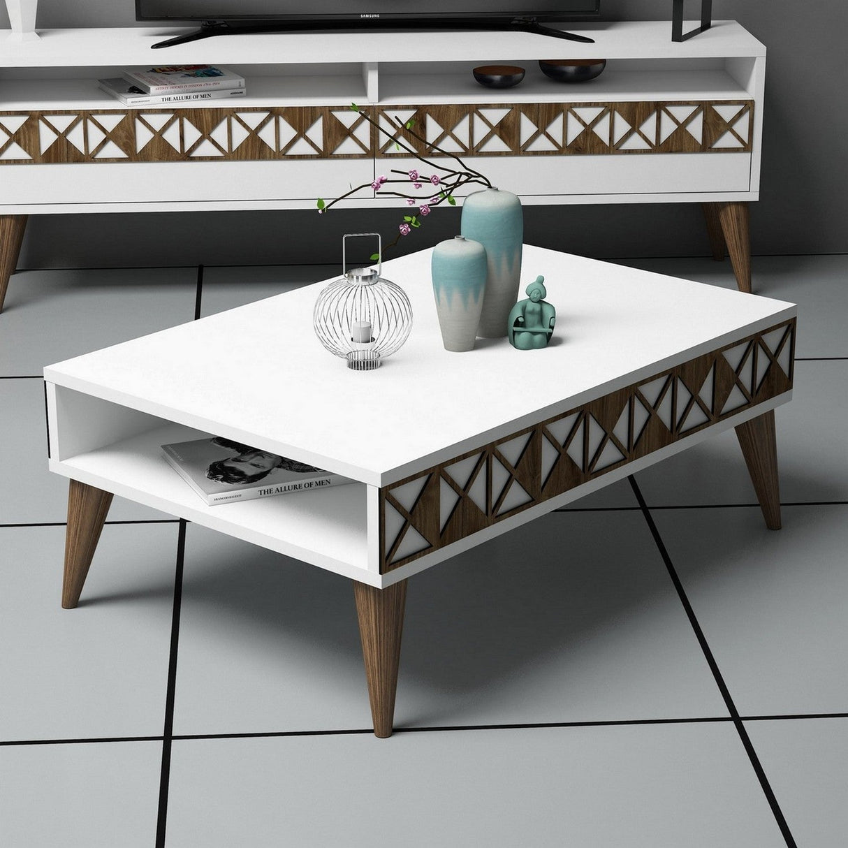 Măsuță de cafea Line, Diverse culori, 90x60x35 cm - Alb | SKU: 845HCT2868 | Măsuță de cafea Line, 90x60x35 cm, varianta Alb, produs pentru amenajarea locuinței, disponibil online în România la CasaMob