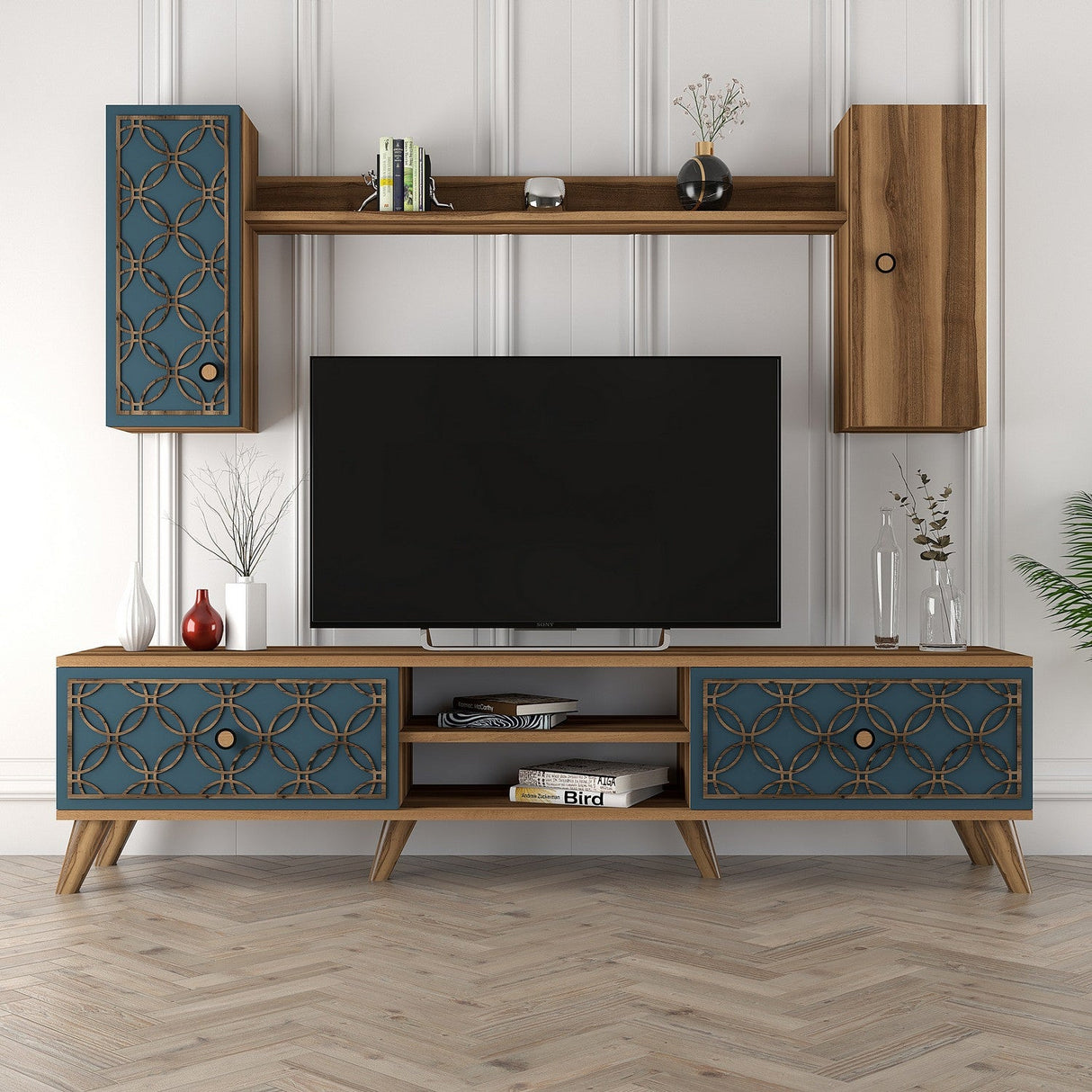 Comodă TV Class S, Diverse culori, 180x35x44 cm - Nuc - Chalcedony | SKU: 845HCT3013 | Comodă TV Class S, 180x35x44 cm, varianta Nuc - Chalcedony, produs pentru amenajarea locuinței, disponibil online în România la CasaMob