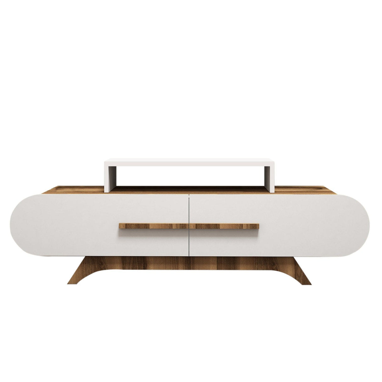 Comodă TV Rose, Diverse culori, 145x37x50 cm - Nuc - Alb | SKU: 845HCT3049 | Comodă TV Rose, 145x37x50 cm, varianta Nuc - Alb, produs pentru amenajarea locuinței, disponibil online în România la CasaMob