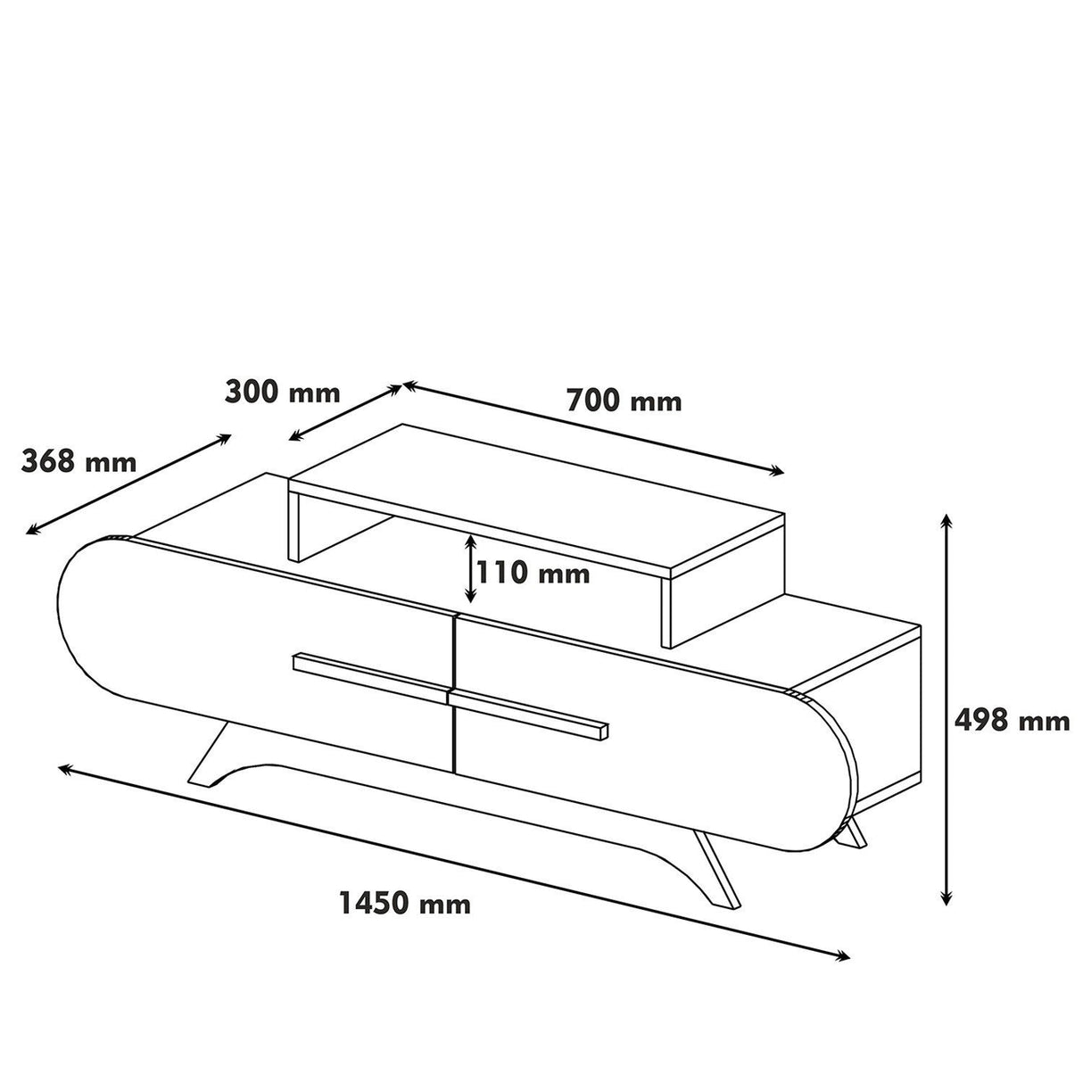 Comodă TV Rose, Diverse culori, 145x37x50 cm - Nuc - Crem | SKU: 845HCT3050 | Comodă TV Rose, 145x37x50 cm, varianta Nuc - Crem, produs pentru amenajarea locuinței, disponibil online în România la CasaMob
