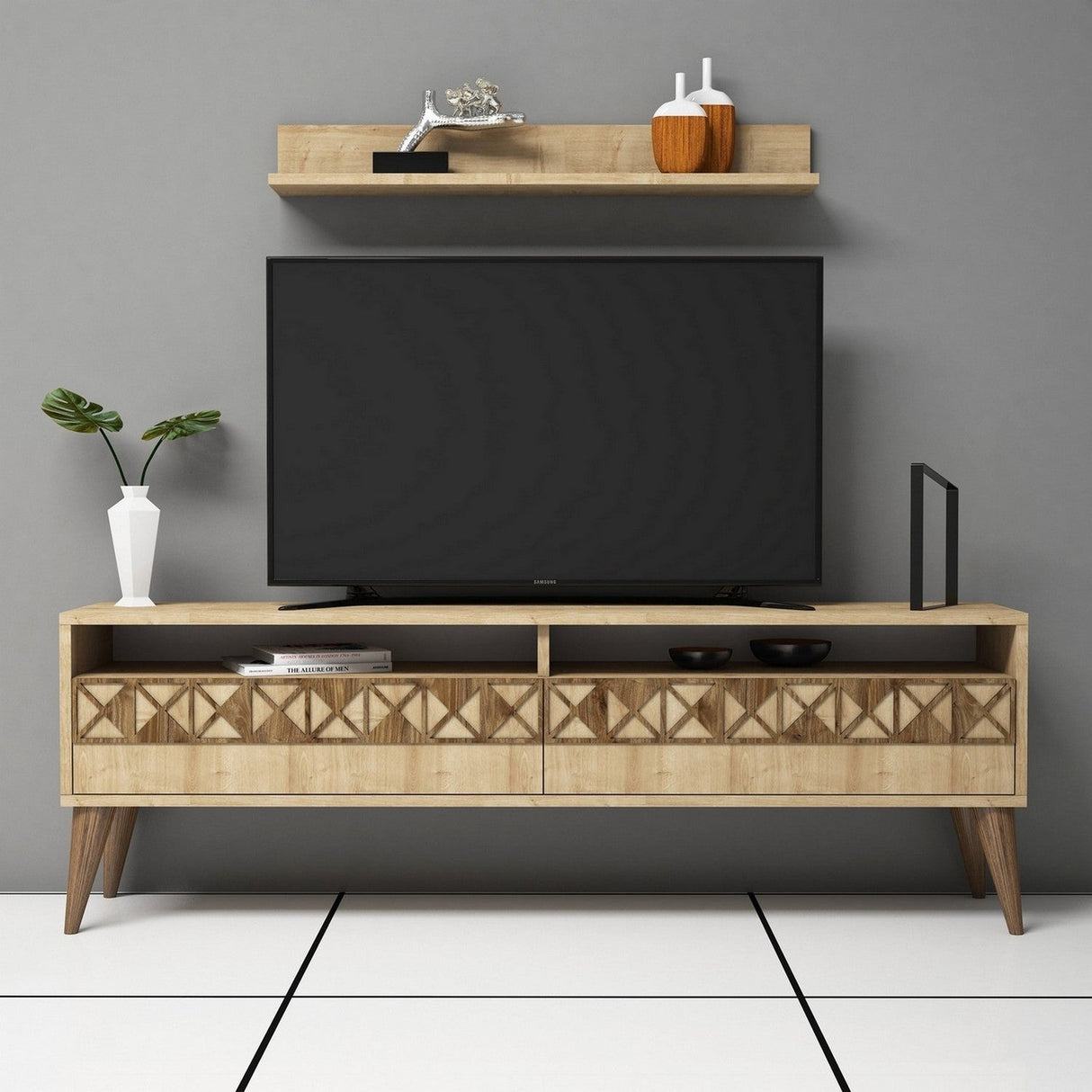 Comodă TV Line, Diverse culori, 150x30x50 cm - Stejar | SKU: 845HCT3084 | Comodă TV Line, 150x30x50 cm, varianta Stejar, produs pentru amenajarea locuinței, disponibil online în România la CasaMob