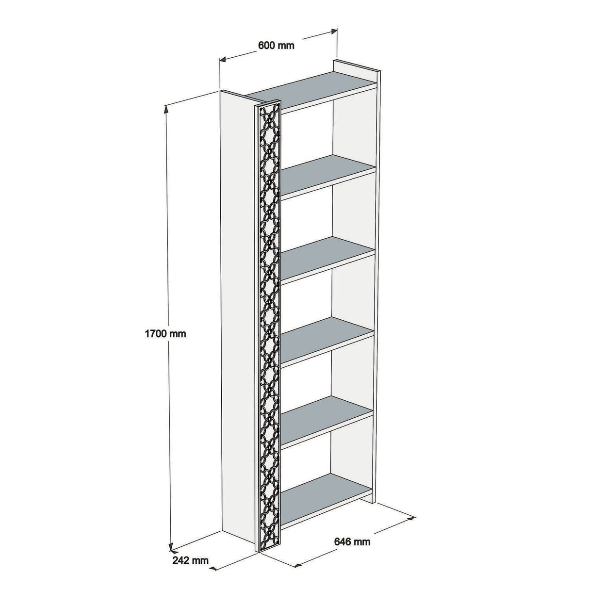 Bibliotecă City, Diverse culori, 65x24x170 cm - Alb | SKU: 845HCT3605 | Bibliotecă City, 65x24x170 cm, varianta Alb, produs pentru amenajarea locuinței, disponibil online în România la CasaMob