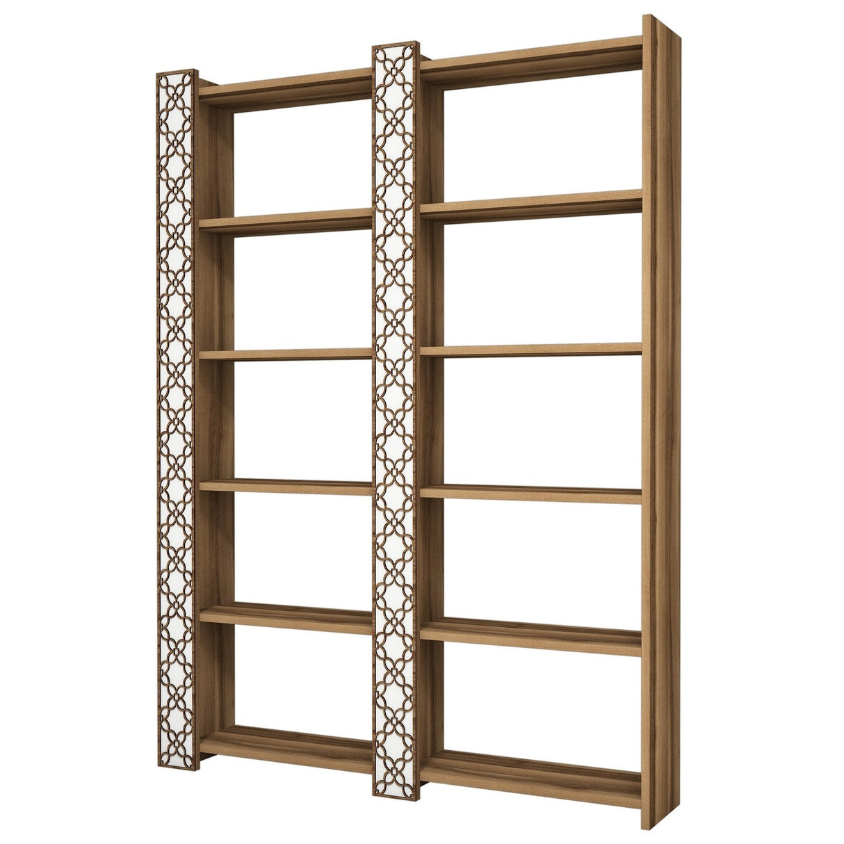 Bibliotecă City 2, Diverse culori, 125x24x170 cm - Nuc - Alb | SKU: 845HCT3612 | Bibliotecă City 2, 125x24x170 cm, varianta Nuc - Alb, produs pentru amenajarea locuinței, disponibil online în România la CasaMob