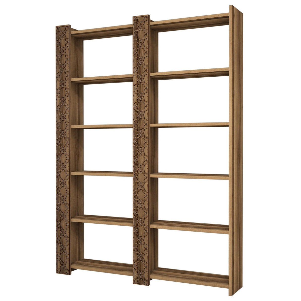 Bibliotecă City 2, Diverse culori, 125x24x170 cm - Nuc | SKU: 845HCT3613 | Bibliotecă City 2, 125x24x170 cm, varianta Nuc, produs pentru amenajarea locuinței, disponibil online în România la CasaMob