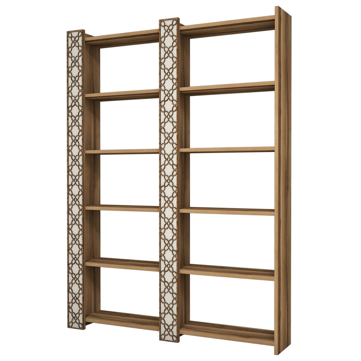 Bibliotecă City 2, Diverse culori, 125x24x170 cm - Nuc - Crem | SKU: 845HCT3615 | Bibliotecă City 2, 125x24x170 cm, varianta Nuc - Crem, produs pentru amenajarea locuinței, disponibil online în România la CasaMob