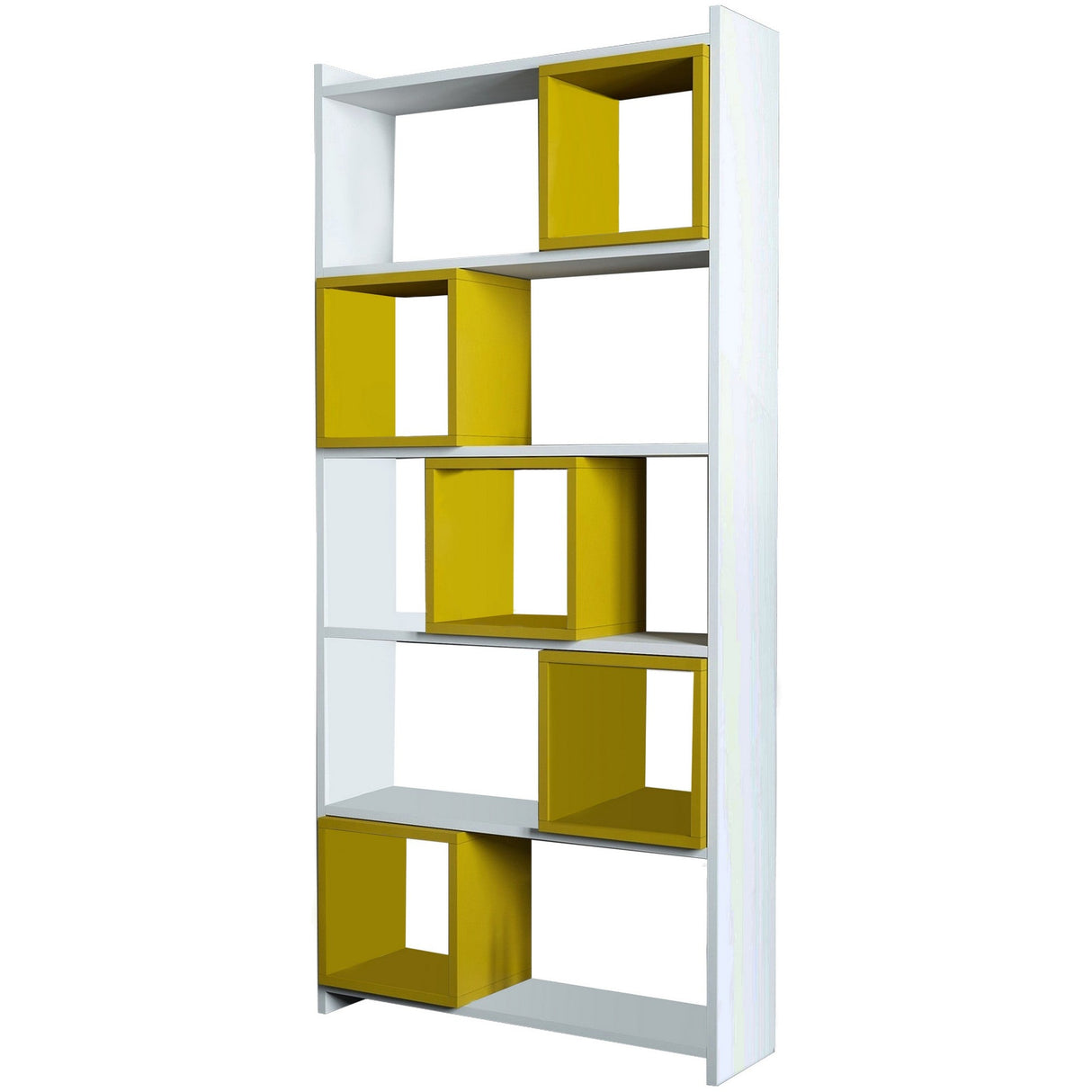 Bibliotecă Box, Diverse culori, 80x22x170 cm - Alb - Galben | SKU: 845HCT3628 | Bibliotecă Box, 80x22x170 cm, varianta Alb - Galben, produs pentru amenajarea locuinței, disponibil online în România la CasaMob
