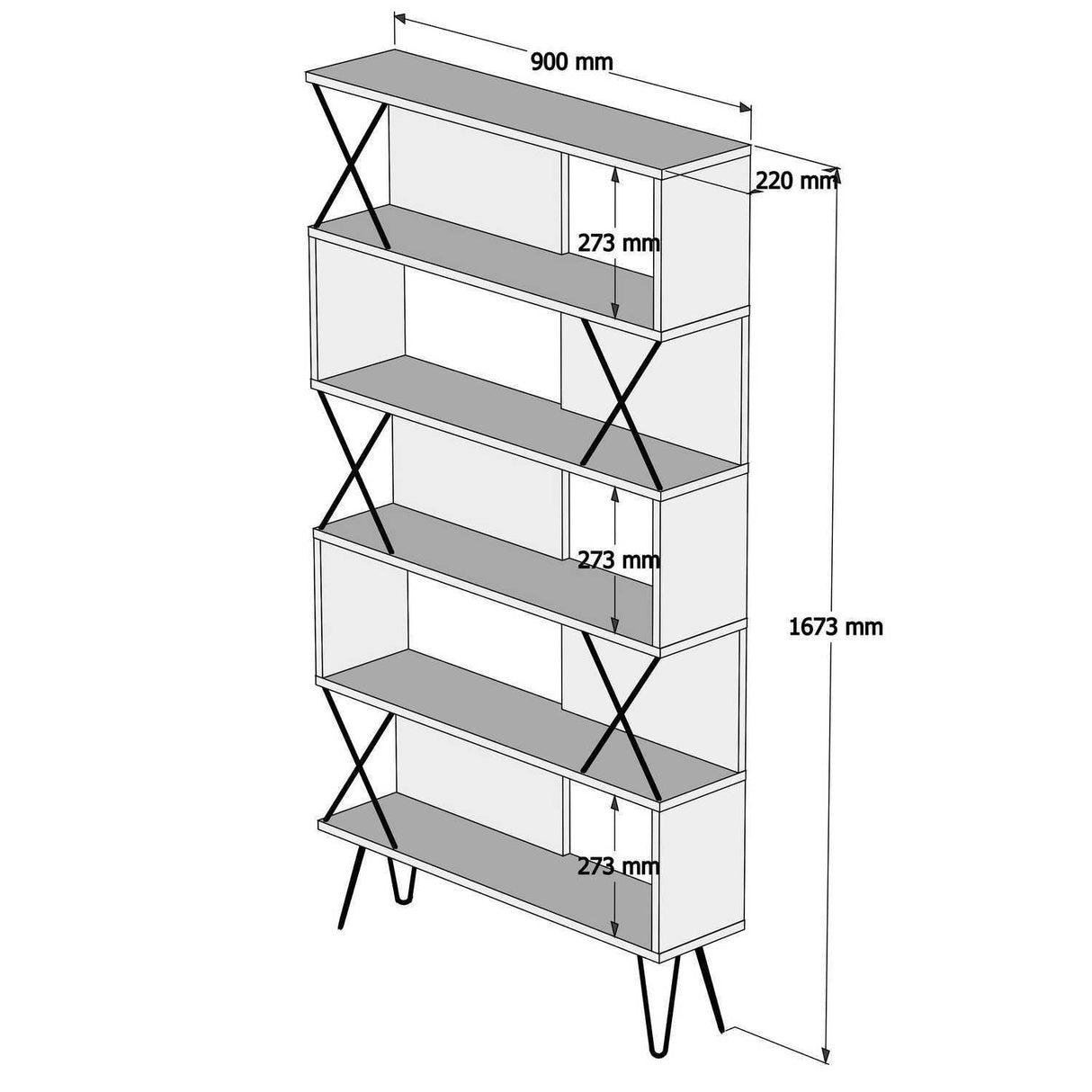 Bibliotecă Extra, Diverse culori, 90x22x167 cm - Crem | SKU: 845HCT3633 | Bibliotecă Extra, 90x22x167 cm, varianta Crem, produs pentru amenajarea locuinței, disponibil online în România la CasaMob