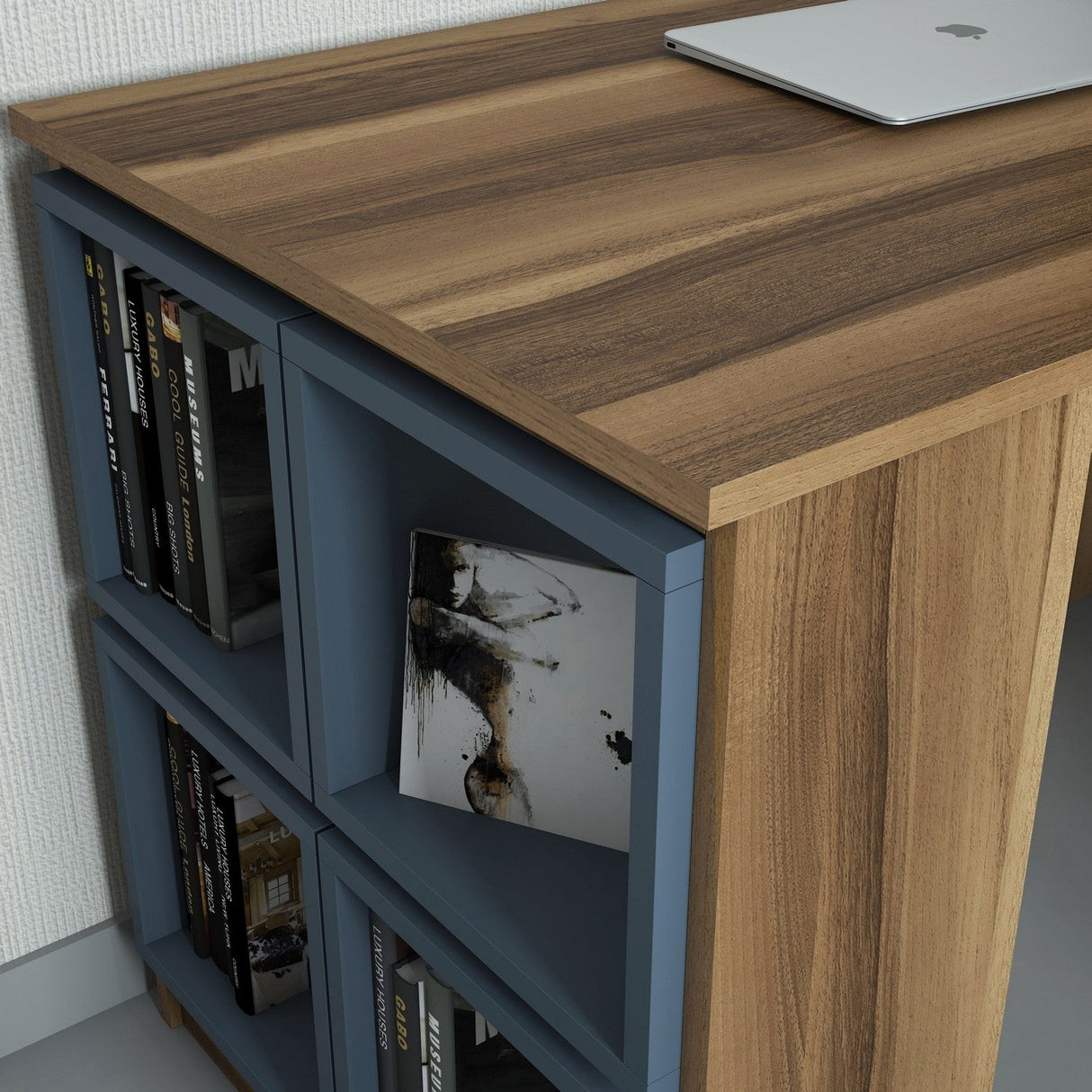 Birou Box, Diverse culori, 120x65x75 cm - Nuc - Chalcedony | SKU: 845HCT3805 | Birou Box, 120x65x75 cm, varianta Nuc - Chalcedony, produs pentru amenajarea locuinței, disponibil online în România la CasaMob