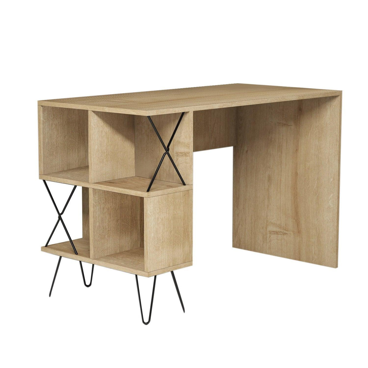 Birou Extra cu rafturi, 120 x 79 x 60 cm - Stejar, SKU 845HCT3818