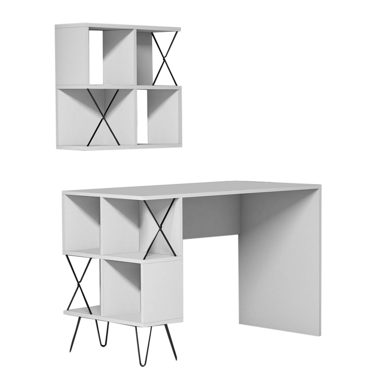 Birou Extra 2, Diverse culori, 120x60x79 cm - Alb - Negru | SKU: 845HCT3823 | Birou Extra 2, 120x60x79 cm, varianta Alb - Negru, produs pentru amenajarea locuinței, disponibil online în România la CasaMob