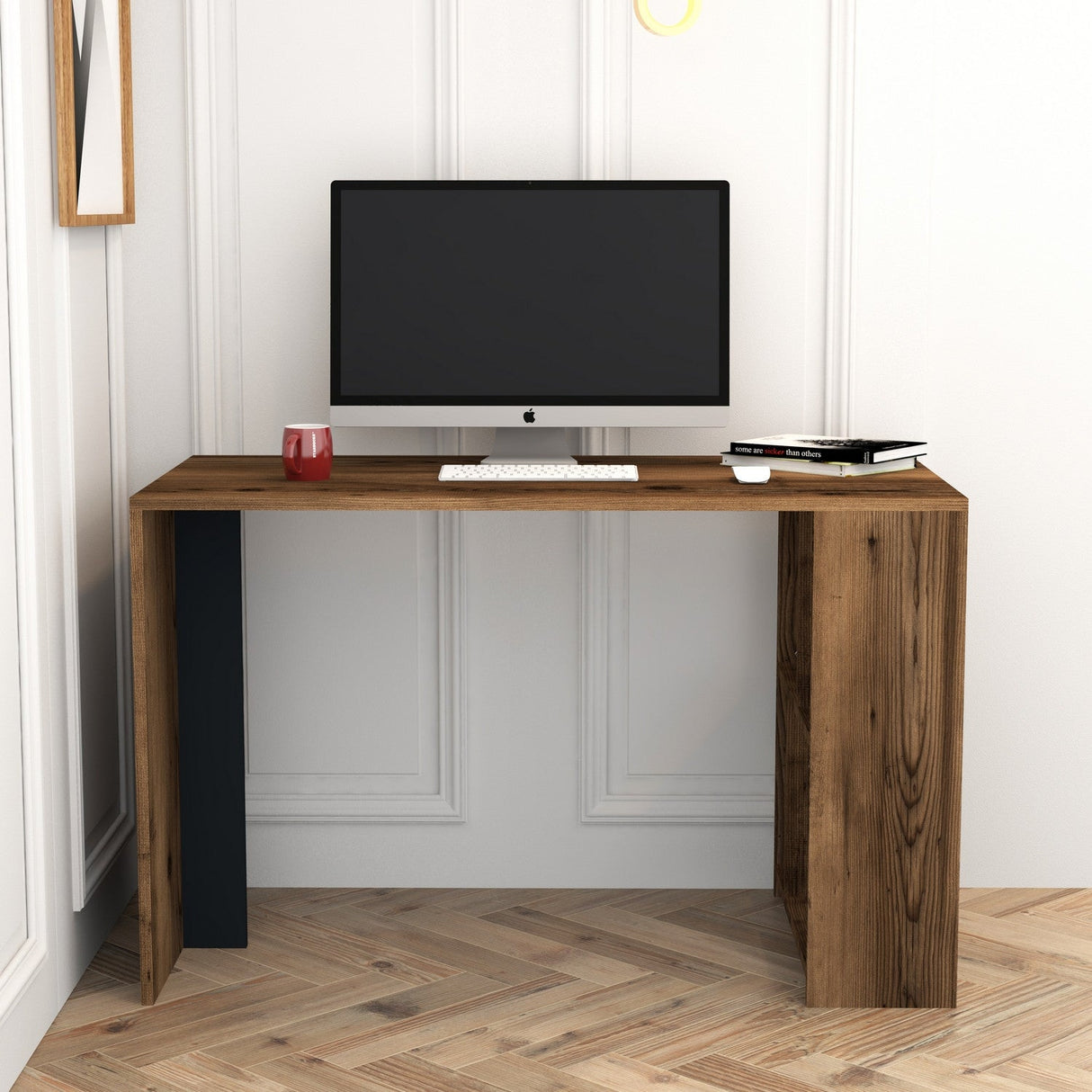 Birou Lima, Diverse culori, 120x60x75 cm - Nuc - Antracit | SKU: 845HCT3839 | Birou Lima, 120x60x75 cm, varianta Nuc - Antracit, produs pentru amenajarea locuinței, disponibil online în România la CasaMob
