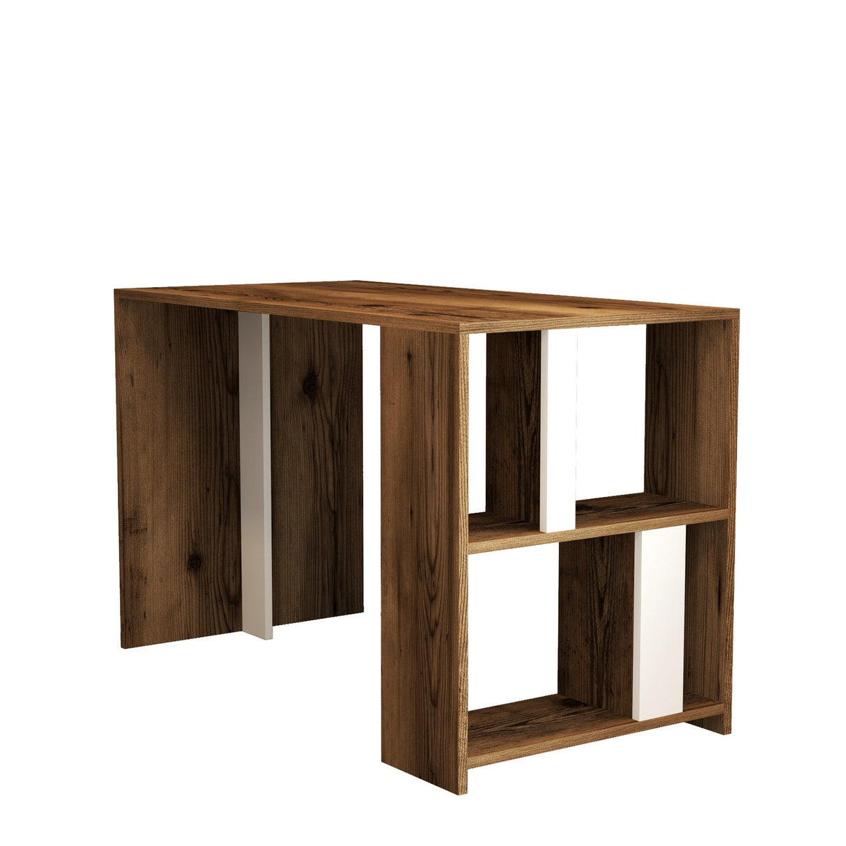 Birou Lima, Diverse culori, 120x60x75 cm - Nuc - Alb | SKU: 845HCT3841 | Birou Lima, 120x60x75 cm, varianta Nuc - Alb, produs pentru amenajarea locuinței, disponibil online în România la CasaMob