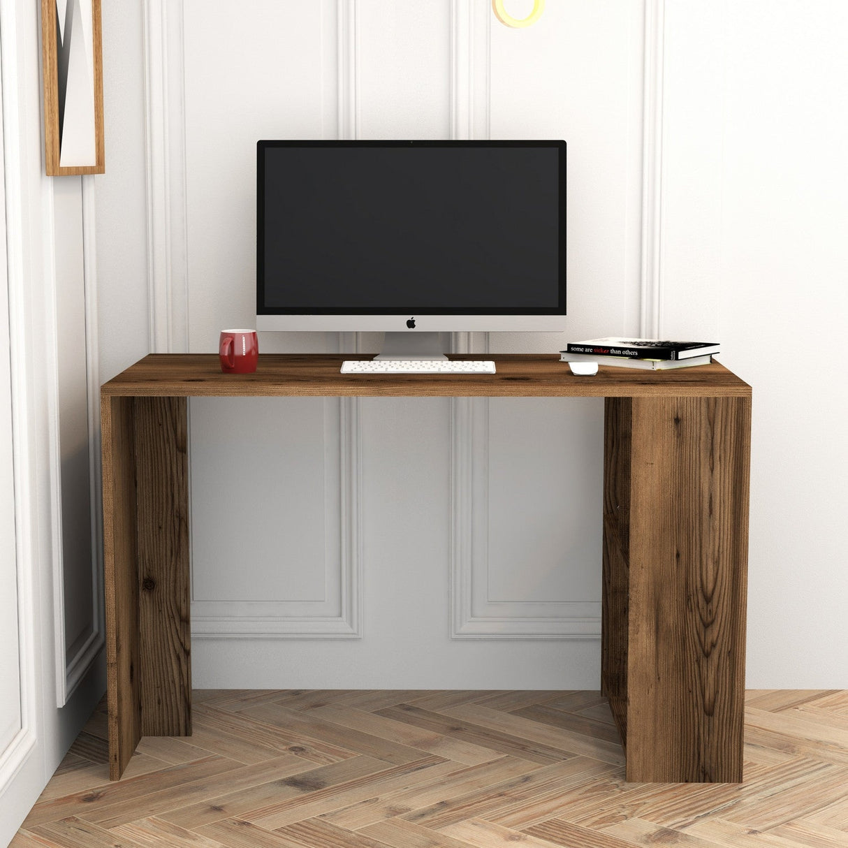 Birou Lima, Diverse culori, 120x60x75 cm - Nuc | SKU: 845HCT3842 | Birou Lima, 120x60x75 cm, varianta Nuc, produs pentru amenajarea locuinței, disponibil online în România la CasaMob