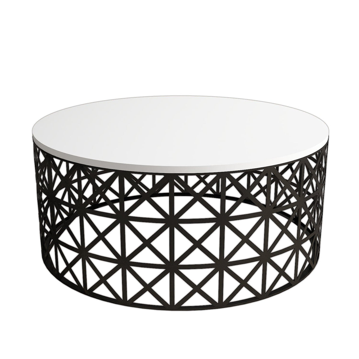 Măsuță de cafea Selin Metal Ferforje, Diverse culori, 90x38x90 cm - Alb - Negru | SKU: 845HCT5228 | Măsuță de cafea Selin Metal Ferforje, 90x38x90 cm, varianta Alb - Negru, produs pentru amenajarea locuinței, disponibil online în România la CasaMob