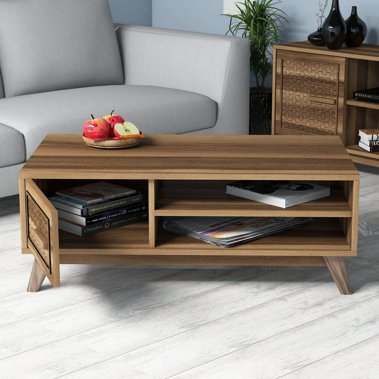 Set mobilă pentru sufragerie Ayla, Diverse culori, 160x35x56 cm - Nuc | SKU: 845HCT5237 | Set mobilă pentru sufragerie Ayla, 160x35x56 cm, varianta Nuc, produs pentru amenajarea locuinței, disponibil online în România la CasaMob