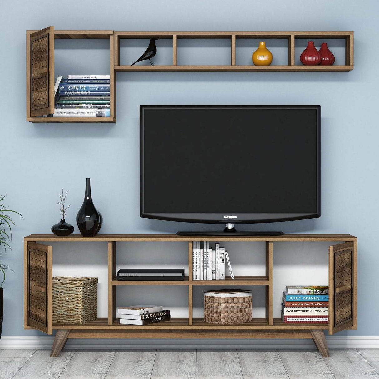 Set mobilă pentru sufragerie Ayla, Diverse culori, 160x35x56 cm - Nuc | SKU: 845HCT5237 | Set mobilă pentru sufragerie Ayla, 160x35x56 cm, varianta Nuc, produs pentru amenajarea locuinței, disponibil online în România la CasaMob